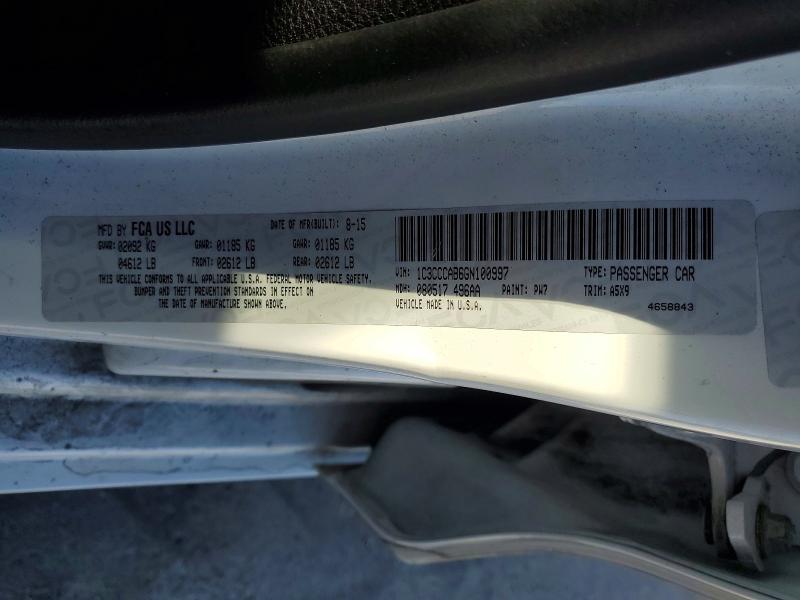 46235186 :رقم المزاد ، 1C3CCCAB6GN100997 vin ، 2016 Chrysler 200 مزاد بيع