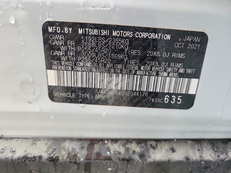 Продаж на аукціоні авто 2022 Mitsubishi Outlander, vin: JA4J4UA80NZ044176, номер лоту: 41758406
