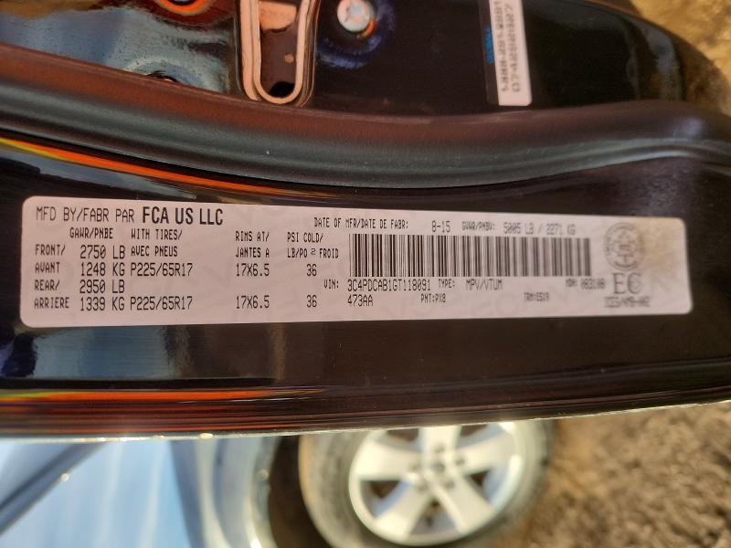 Продажа на аукционе авто 2016 Dodge Journey, vin: 3C4PDCAB1GT118091, номер лота: 46746906