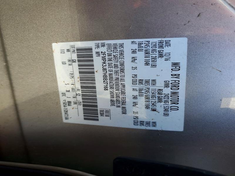 Продаж на аукціоні авто 2017 Ford Edge, vin: 2FMPK3J87HBB27168, номер лоту: 47442426