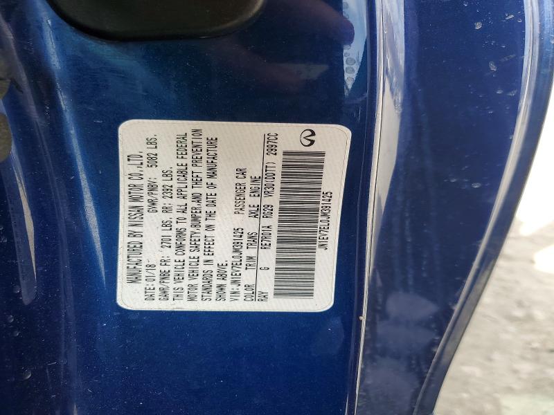 41997036 :رقم المزاد ، JN1EV7EL0JM391425 vin ، 2018 Infiniti Q60 مزاد بيع