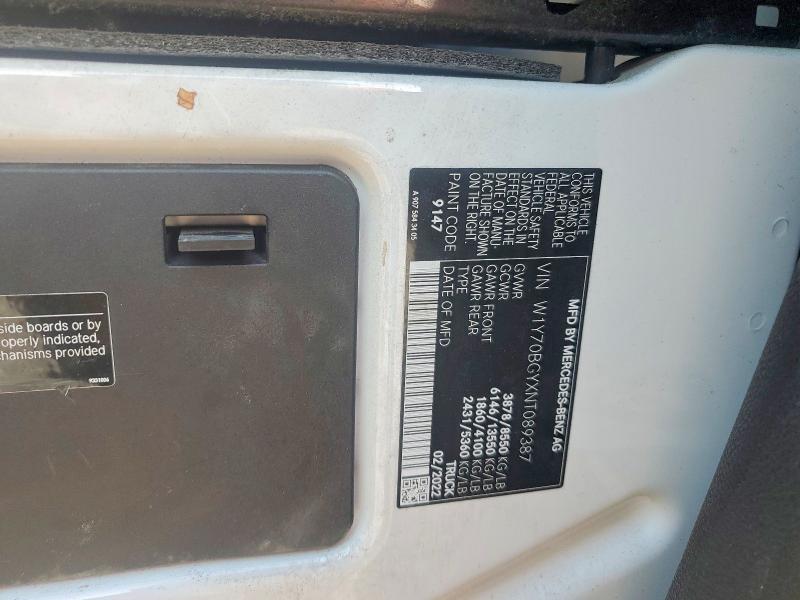 47932906 :رقم المزاد ، W1Y70BGYXNT089387 vin ، 2022 Mercedes Benz Sprinter مزاد بيع
