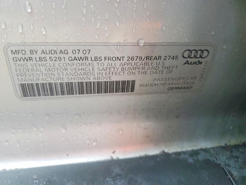 Продажа на аукционе авто 2008 Audi A6, vin: WAUDH74FX8N026926, номер лота: 79996025