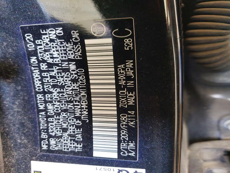 Aukcja sprzedaży 2021 Toyota C-hr, vin: JTNKHMBX0M1102610, numer aukcji: 48132106