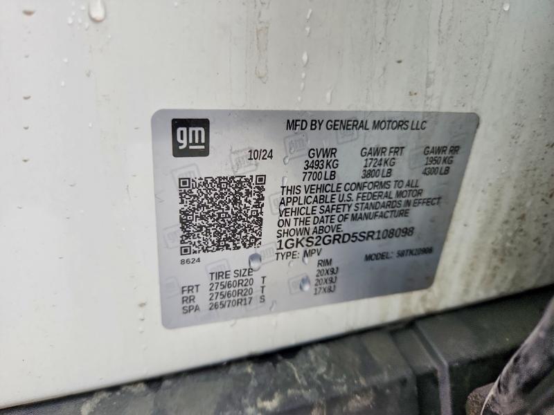 Продажа на аукционе авто 2025 Gmc Yukon Xl, vin: 1GKS2GRD5SR108098, номер лота: 79956525