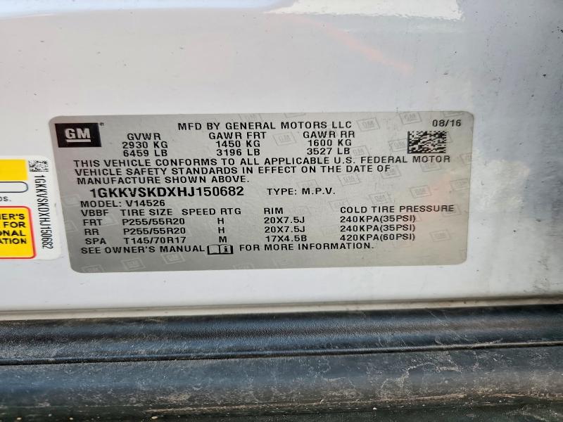Продаж на аукціоні авто 2017 Gmc Acadia Limited, vin: 1GKKVSKDXHJ150682, номер лоту: 45783326