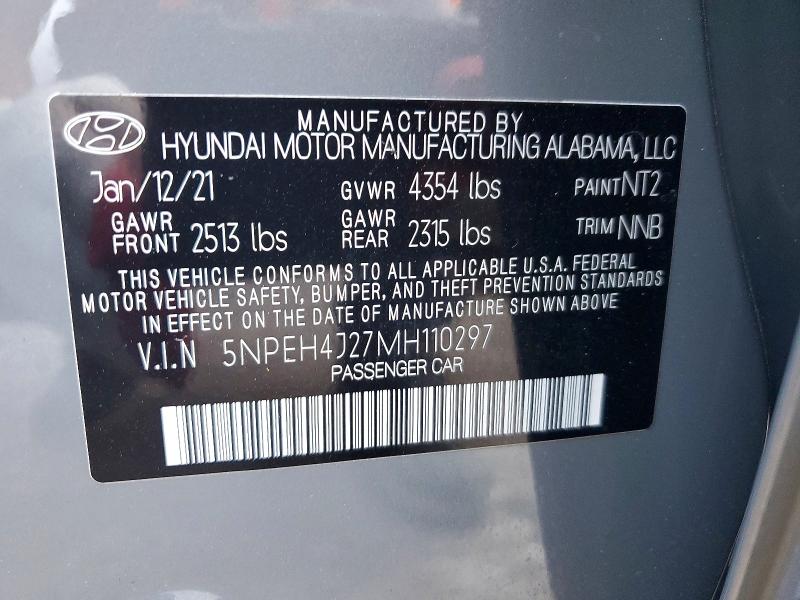 Aukcja sprzedaży 2021 Hyundai Sonata, vin: 5NPEH4J27MH110297, numer aukcji: 46853036
