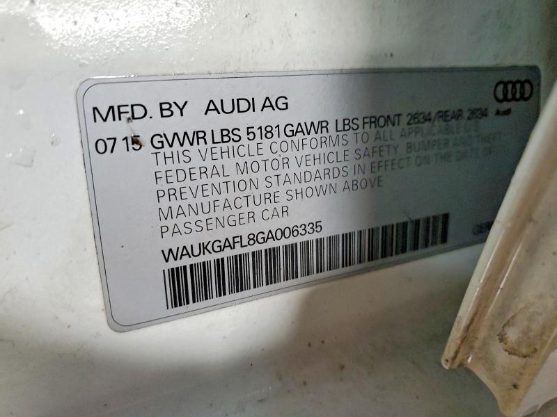 45485836 :رقم المزاد ، WAUKGAFL8GA006335 vin ، 2016 Audi S4 مزاد بيع
