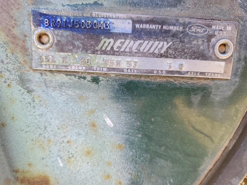 78757875 :رقم المزاد ، 8R91J503043 vin ، 1968 Mercury Cougar مزاد بيع