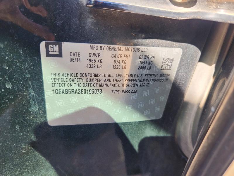 Aukcja sprzedaży 2014 Cadillac Ats, vin: 1G6AB5RA3E0196078, numer aukcji: 46939686