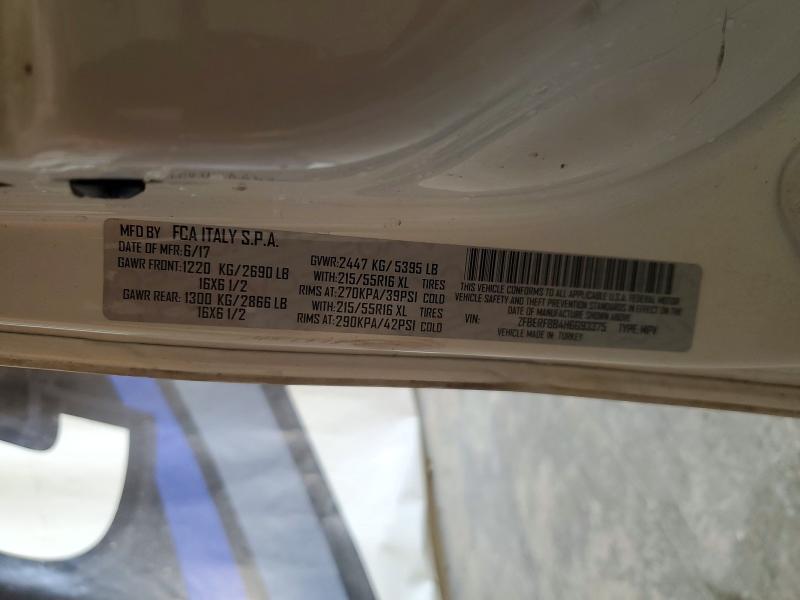 Продаж на аукціоні авто 2017 Ram Promaster City, vin: ZFBERFBB4H6G93375, номер лоту: 46376036
