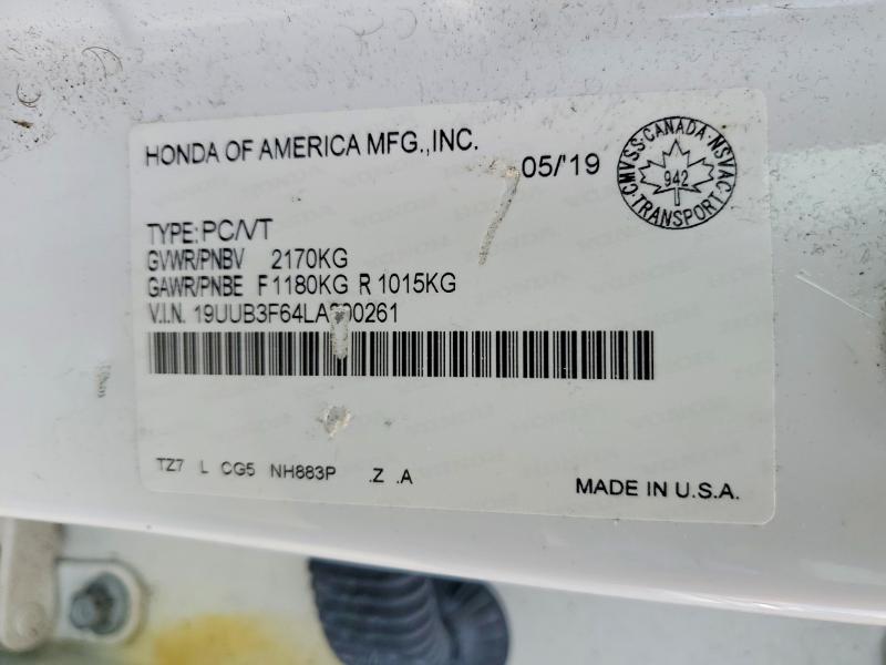 47573706 :رقم المزاد ، 19UUB3F64LA800261 vin ، 2020 Acura Tlx مزاد بيع