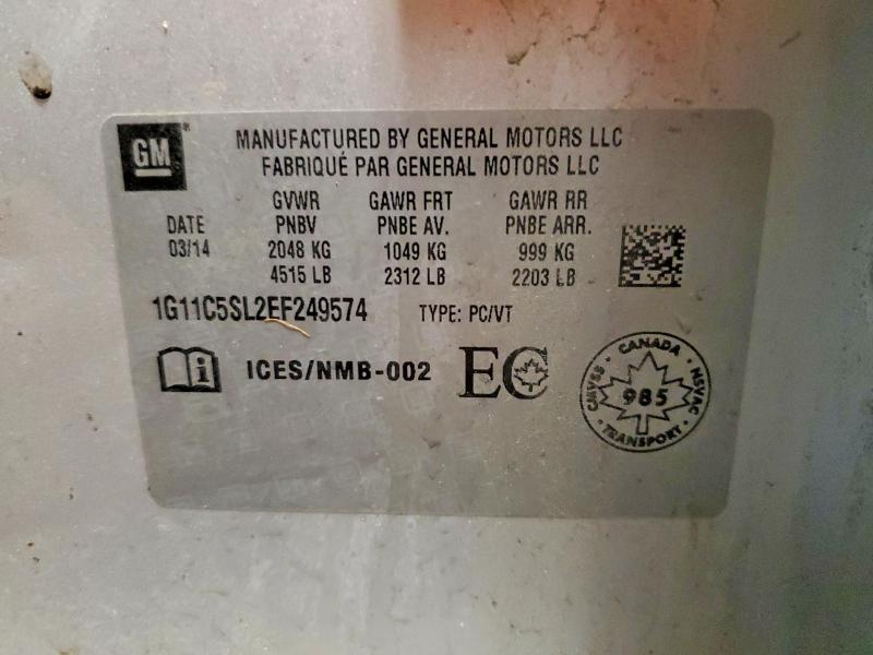 Продаж на аукціоні авто 2014 Chevrolet Malibu, vin: 1G11C5SL2EF249574, номер лоту: 45743236