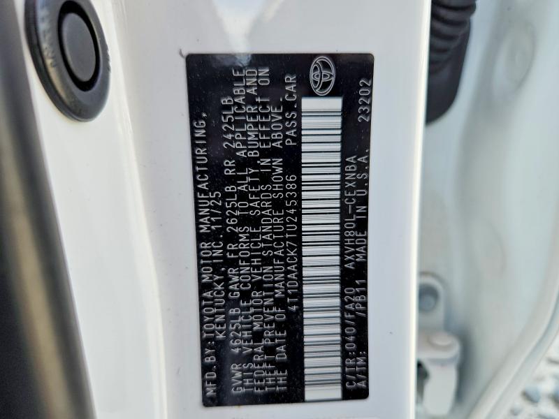2026 Toyota Camry მანქანა იყიდება აუქციონზე, vin: 4T1DAACK7TU245386, აუქციონის ნომერი: 47343576