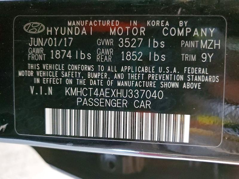Продаж на аукціоні авто 2017 Hyundai Accent, vin: KMHCT4AEXHU337040, номер лоту: 46376706