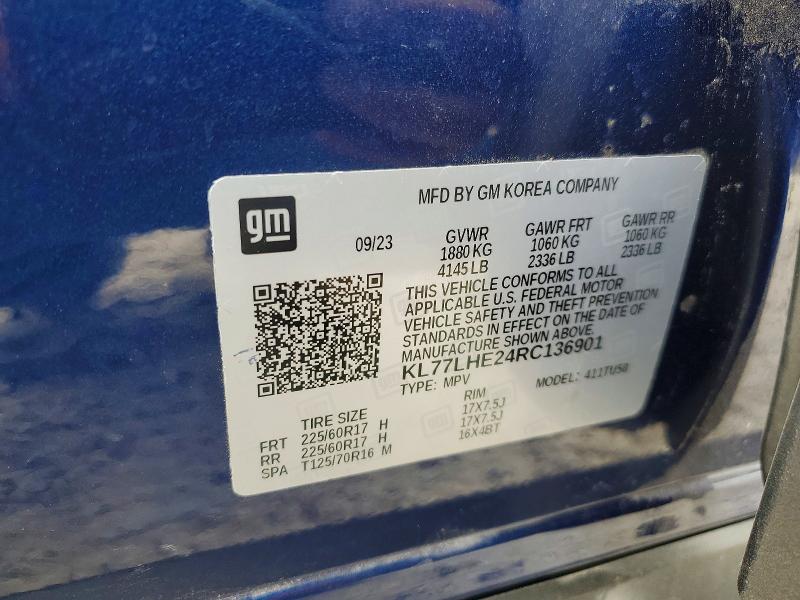 2024 Chevrolet Trax მანქანა იყიდება აუქციონზე, vin: KL77LHE24RC136901, აუქციონის ნომერი: 48465266