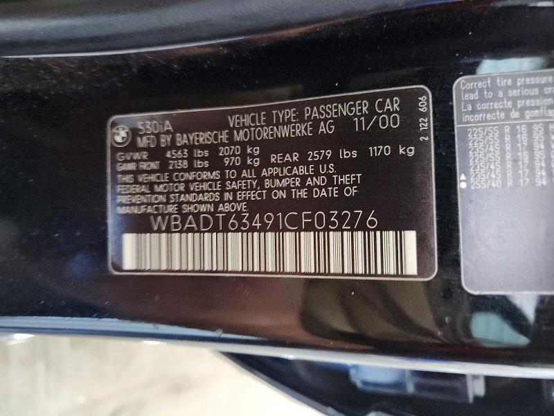 Aukcja sprzedaży 2001 Bmw 530, vin: WBADT63491CF03276, numer aukcji: 46853736
