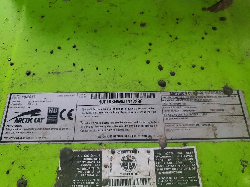 Auction sale of the 2018 Arctic Cat Wildcat, vin: 4UF18SNW6JT112896, lot number: 75596185
