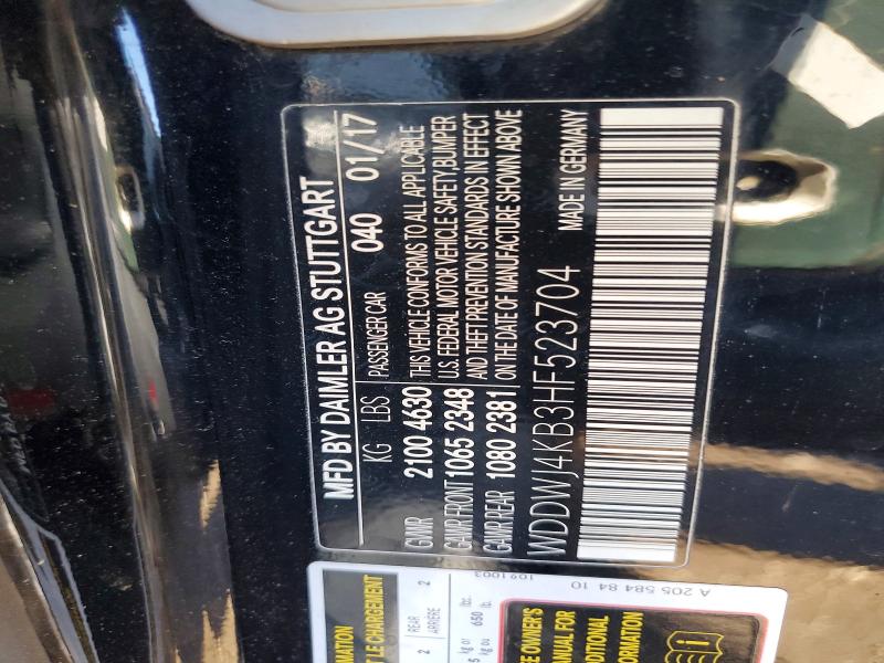 Aukcja sprzedaży 2017 Mercedes-benz C, vin: WDDWJ4KB3HF523704, numer aukcji: 46334286