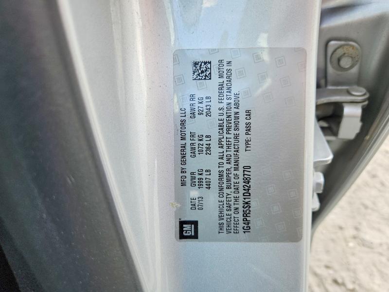 47012606 :رقم المزاد ، 1G4PR5SK1D4248770 vin ، 2013 Buick Verano مزاد بيع