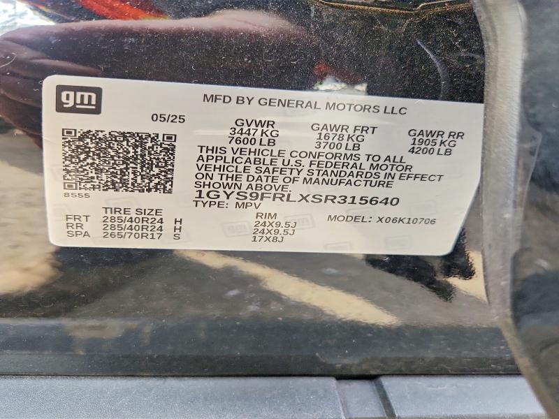 Aukcja sprzedaży 2025 Cadillac Escalade, vin: 1GYS9FRLXSR315640, numer aukcji: 41943206