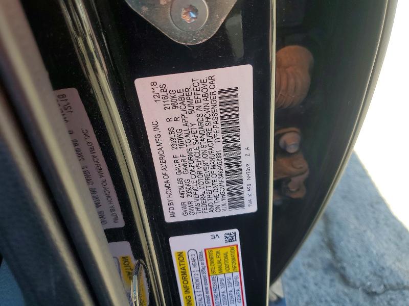 Продажа на аукционе авто 2019 Honda Accord, vin: 1HGCV1F34KA026881, номер лота: 46955546