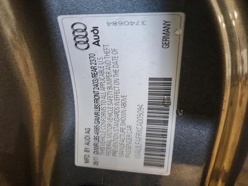 2012 Audi A5 მანქანა იყიდება აუქციონზე, vin: WAULFAFRXCA005094, აუქციონის ნომერი: 79777785