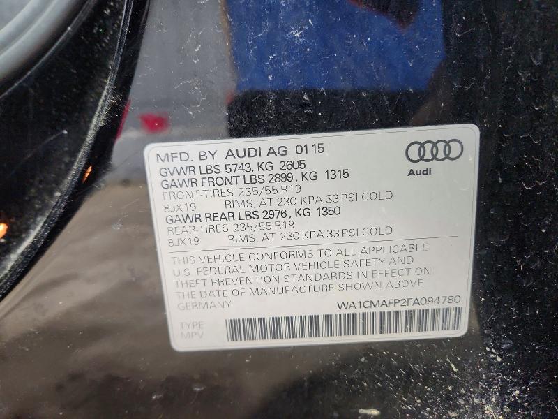 Продаж на аукціоні авто 2015 Audi Q5, vin: WA1CMAFP2FA094780, номер лоту: 45805816