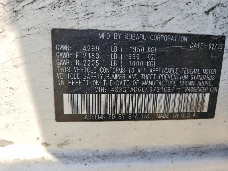 Продаж на аукціоні авто 2019 Subaru Impreza, vin: 4S3GTAD66K3731687, номер лоту: 46850866