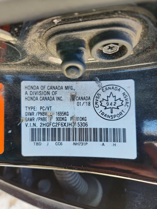 Продаж на аукціоні авто 2018 Honda Civic, vin: 2HGFC2F6XJH015306, номер лоту: 78460575