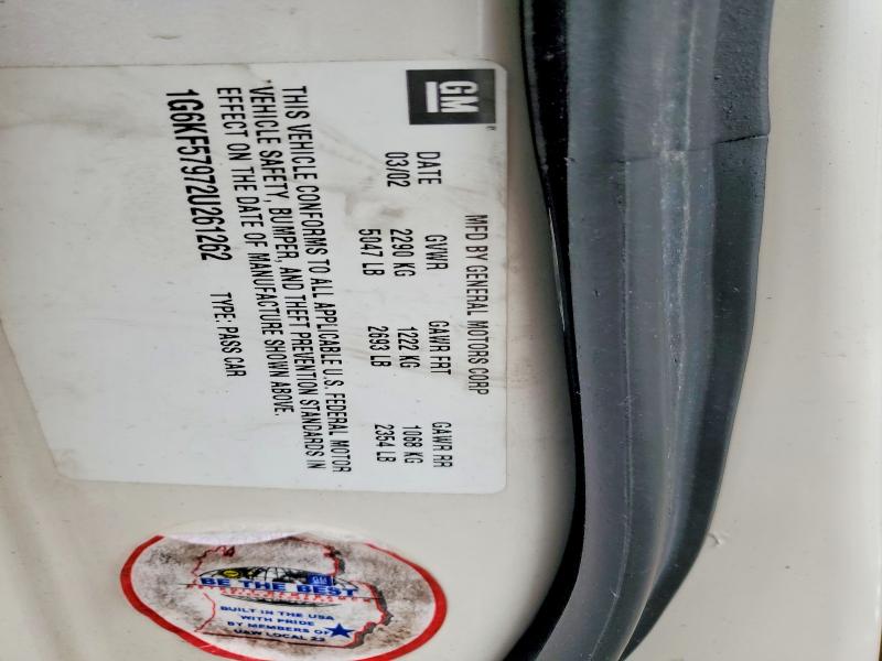 2002 Cadillac Deville მანქანა იყიდება აუქციონზე, vin: 1G6KF57972U261262, აუქციონის ნომერი: 79411795
