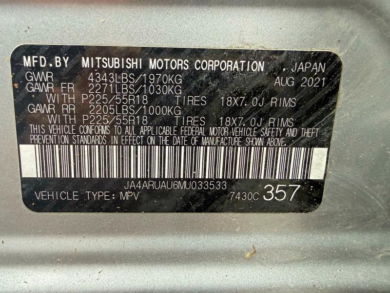 Продаж на аукціоні авто 2021 Mitsubishi Outlander Sport, vin: JA4ARUAU6MU033533, номер лоту: 47831156