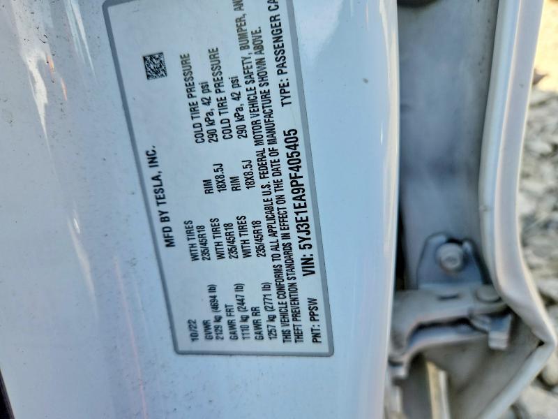 Продажа на аукционе авто 2023 Tesla Model 3, vin: 5YJ3E1EA9PF405405, номер лота: 46943076
