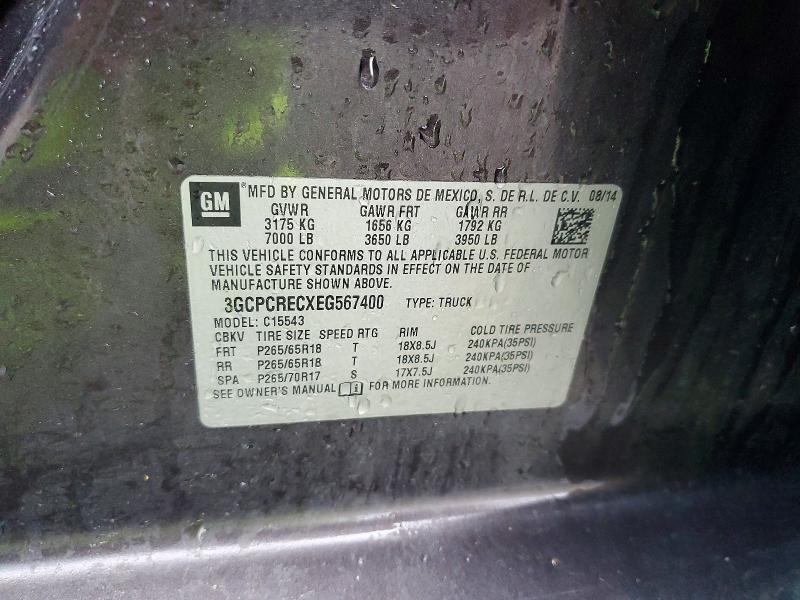 Продаж на аукціоні авто 2014 Chevrolet Silverado, vin: 3GCPCRECXEG567400, номер лоту: 46167526