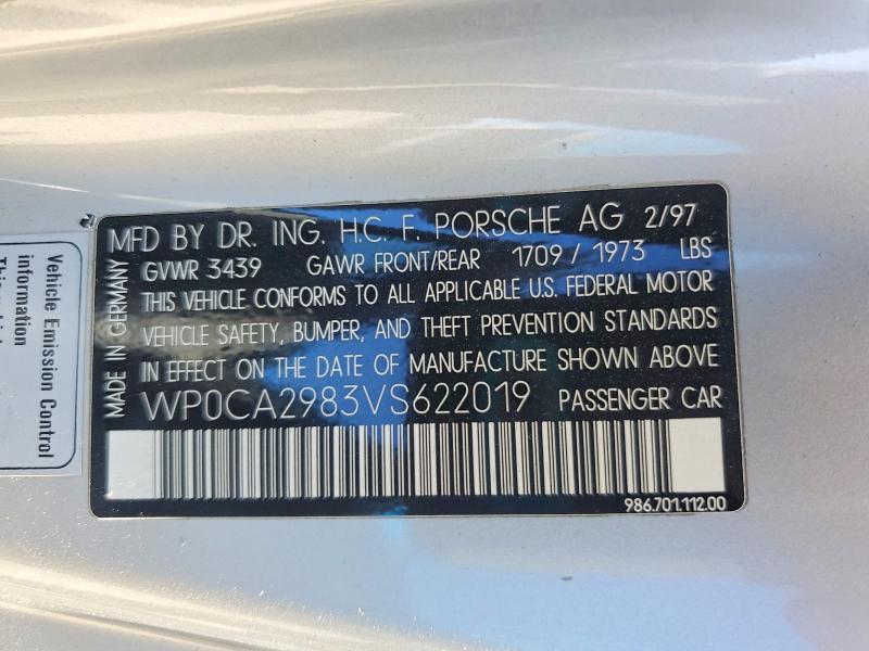 Aukcja sprzedaży 1997 Porsche Boxster, vin: WP0CA2983VS622019, numer aukcji: 46422546