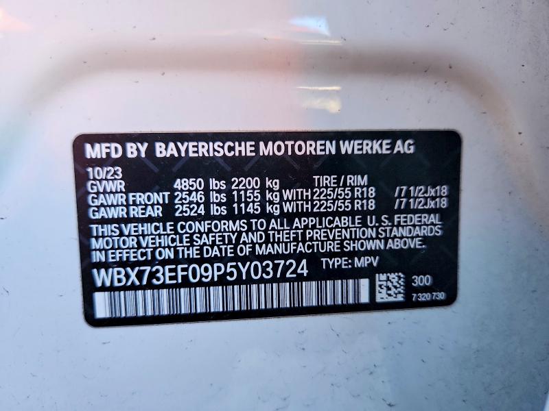 Aukcja sprzedaży 2023 Bmw X1, vin: WBX73EF09P5Y03724, numer aukcji: 45501616