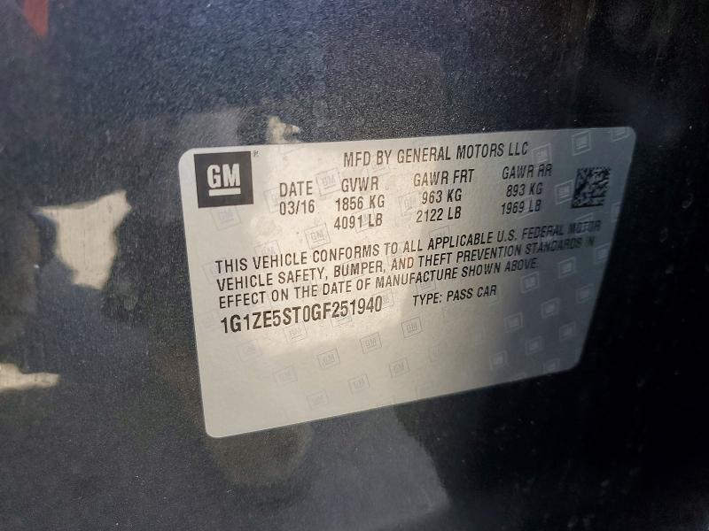 41612916 :رقم المزاد ، 1G1ZE5ST0GF251940 vin ، 2016 Chevrolet Malibu مزاد بيع