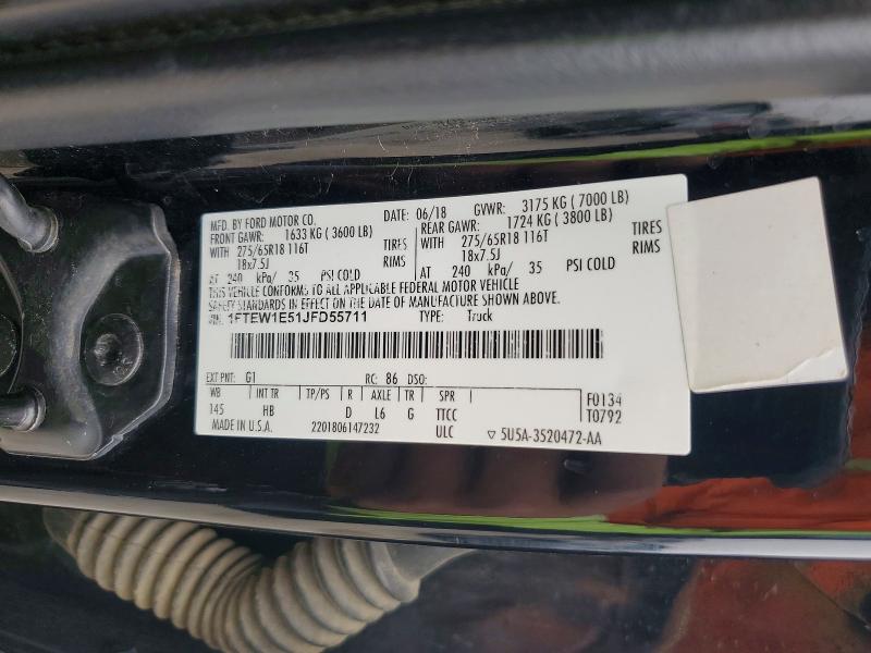 Продажа на аукционе авто 2018 Ford F150, vin: 1FTEW1E51JFD55711, номер лота: 47781386