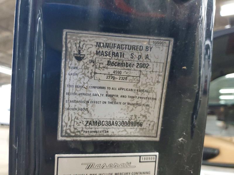 Продажа на аукционе авто 2003 Maserati Coupe, vin: ZAMBC38A930009066, номер лота: 41968066