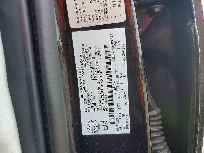Продаж на аукціоні авто 2019 Ford F150, vin: 1FTEW1EP0KKD01827, номер лоту: 46894566