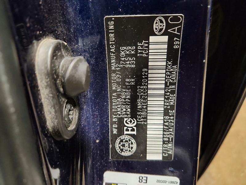 Продаж на аукціоні авто 2012 Toyota Corolla, vin: 2T1BU4EE2CC820129, номер лоту: 42053426