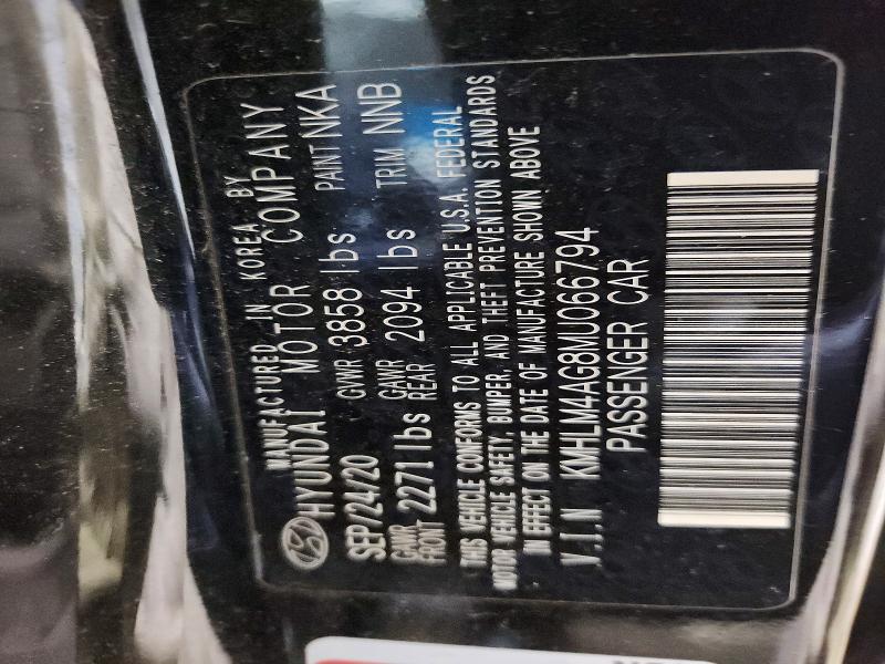 45585656 :رقم المزاد ، KMHLM4AG8MU066794 vin ، 2021 Hyundai Elantra مزاد بيع
