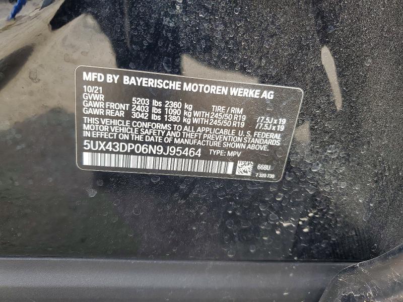 Продажа на аукционе авто 2022 Bmw X3, vin: 5UX43DP06N9J95464, номер лота: 47991146