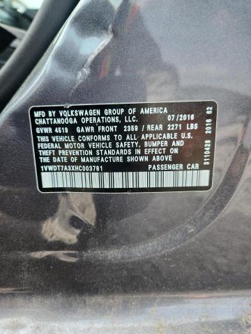 Aukcja sprzedaży 2017 Volkswagen Passat, vin: 1VWDT7A3XHC003781, numer aukcji: 47347136