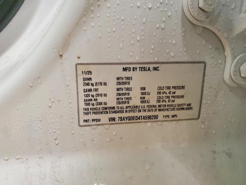 Продажа на аукционе авто 2026 Tesla Model Y, vin: 7SAYGDED4TA598200, номер лота: 46194536