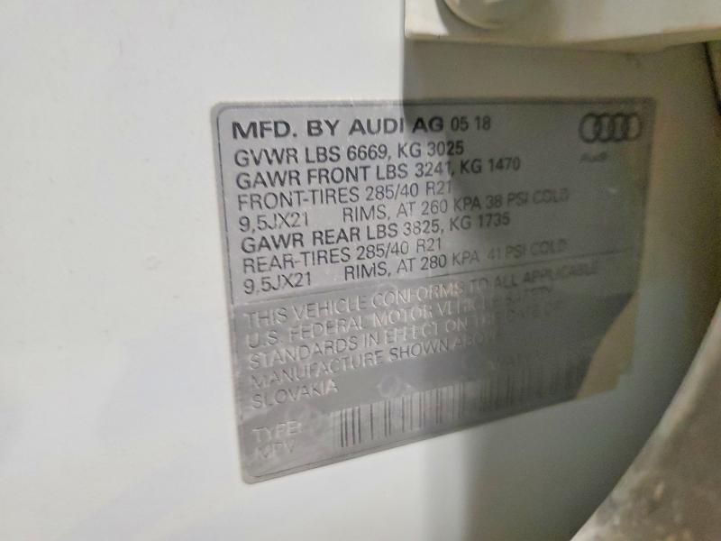 41785056 :رقم المزاد ، WA1VAAF79JD047464 vin ، 2018 Audi Q7 مزاد بيع