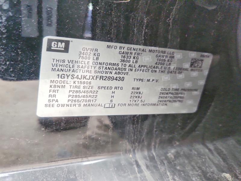 Aukcja sprzedaży 2015 Cadillac Escalade, vin: 1GYS4JKJXFR289430, numer aukcji: 46867316