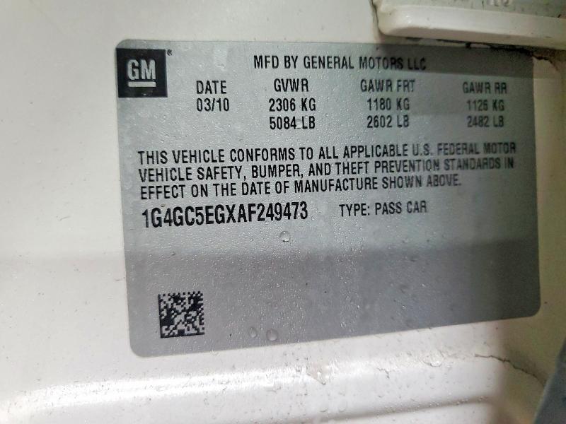 Продаж на аукціоні авто 2010 Buick Lacrosse, vin: 1G4GC5EGXAF249473, номер лоту: 79494535