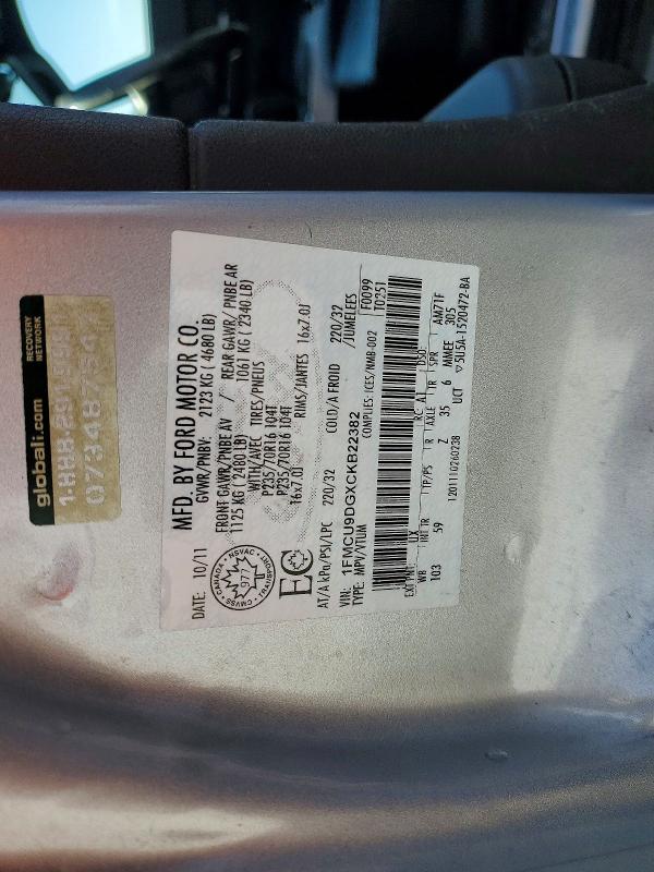 Продажа на аукционе авто 2012 Ford Escape, vin: 1FMCU9DGXCKB22382, номер лота: 47008486
