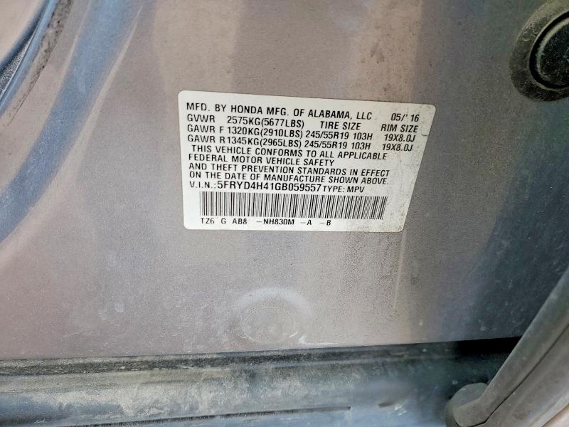 Продаж на аукціоні авто 2016 Acura Mdx, vin: 5FRYD4H41GB059557, номер лоту: 48087506